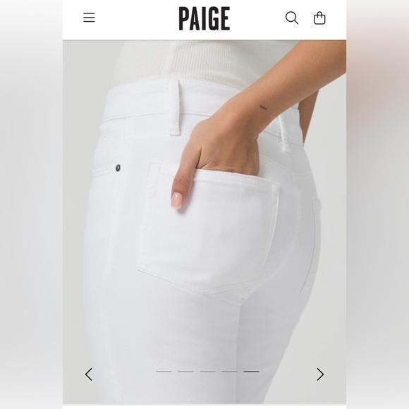 PAIGE Ivory Denim Pants - Picture 2 of 10